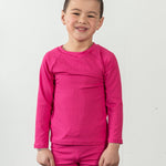 upf 50 kids hot pink rashguard