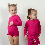 upf 50 kids hot pink rashguard