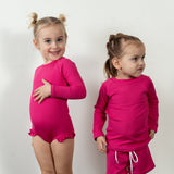 upf 50 kids hot pink rashguard