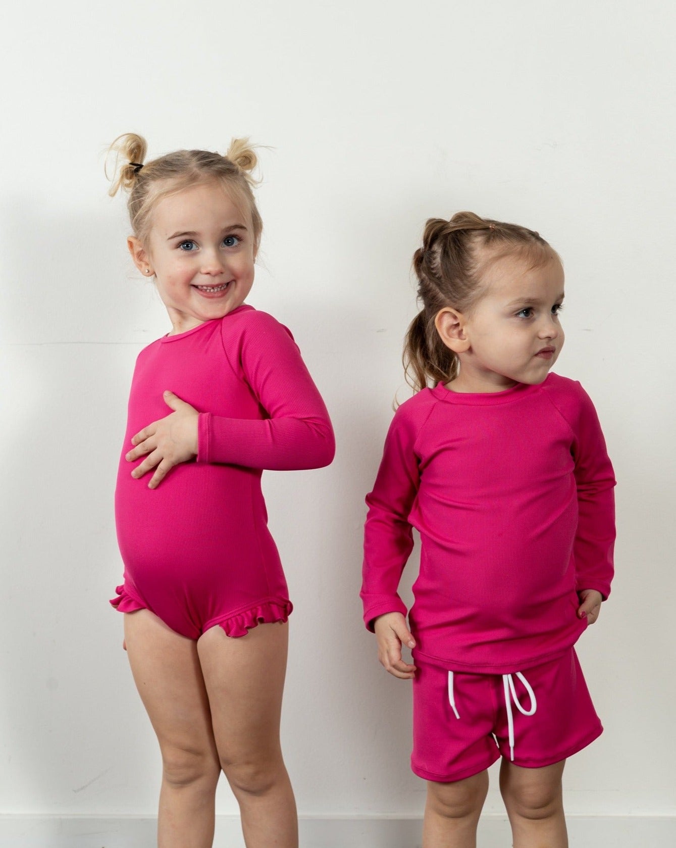 upf 50 kids hot pink rashguard