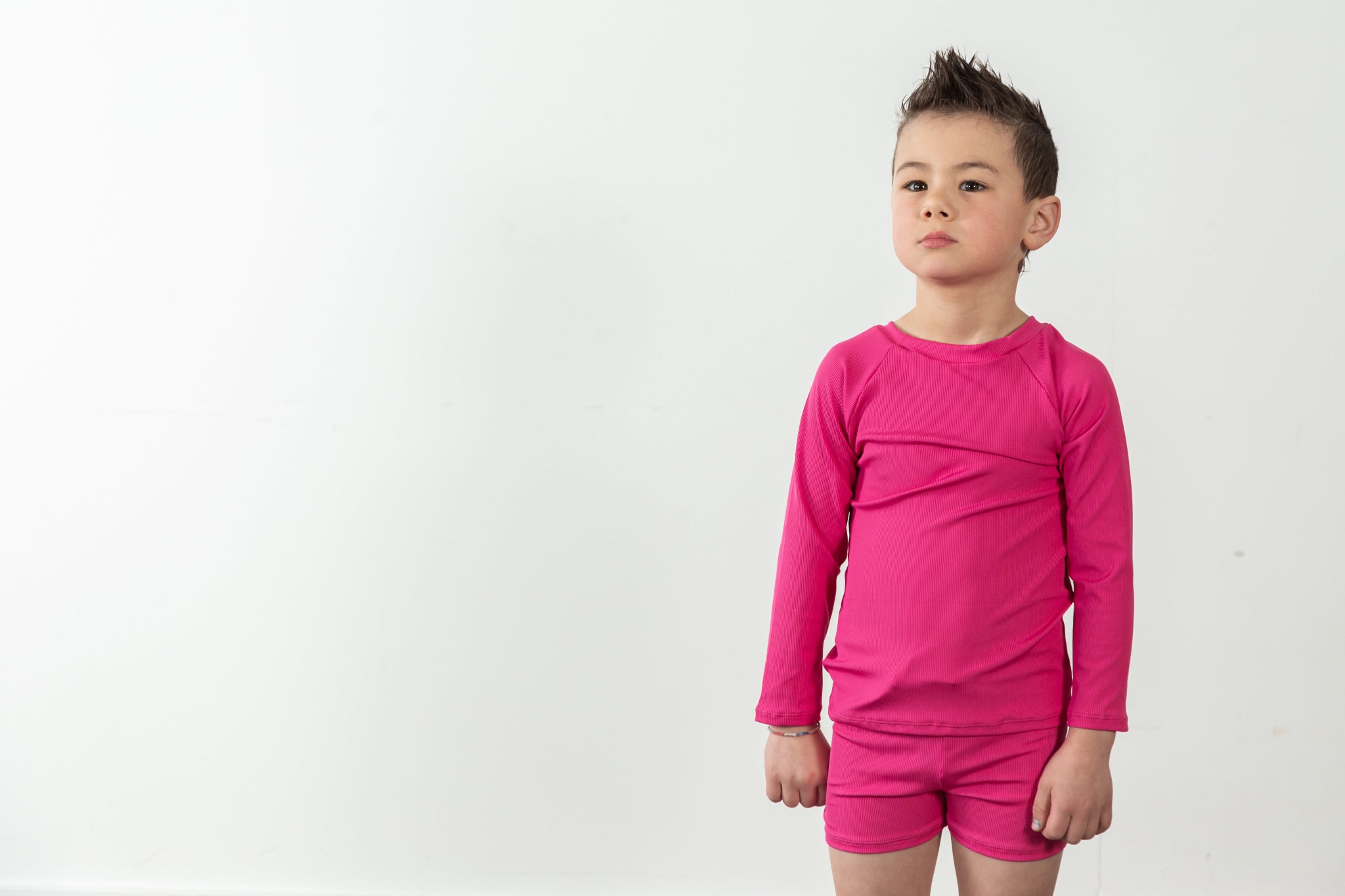 upf 50 kids hot pink rashguard