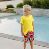 "Brights" Ribbed Neon Yellow Swim Trunks