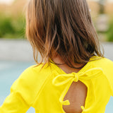 "Brights" Neon Yellow Ruffle Rashguard Suit