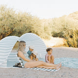 beach fashion with tent and chairs