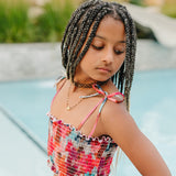 The "Briar" Girls High Waist Smocked Bikini