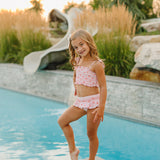 The "Gracie" Girls High Waist Smocked Bikini