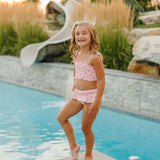 The "Gracie" Girls High Waist Smocked Bikini