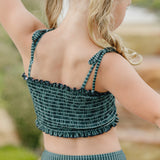 The "James" Girls High Waist Smocked Bikini