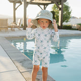 kids upf 50 sunsuit swimwear with bucket hat