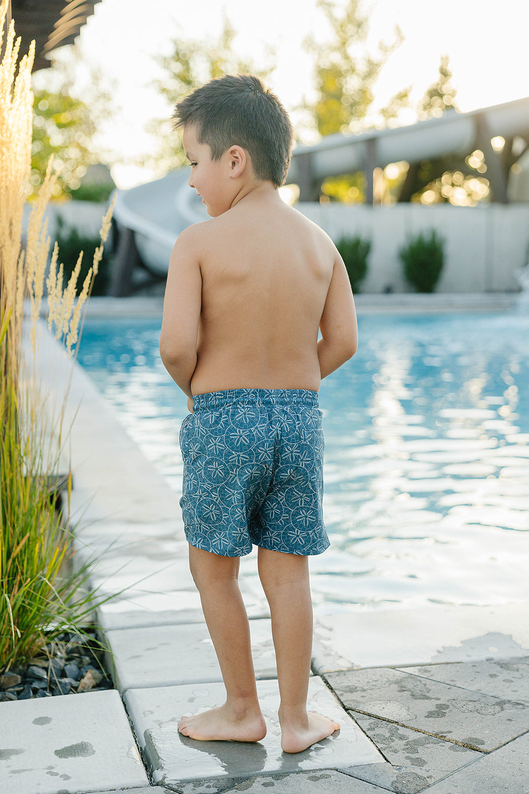 kids upf swimwear, kids swim shorts