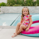 The "Maisie" Girls 2 Piece Twirl Rashguard Set