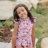 The "Poppy" Girls 2 Piece Twirl Rashguard Set