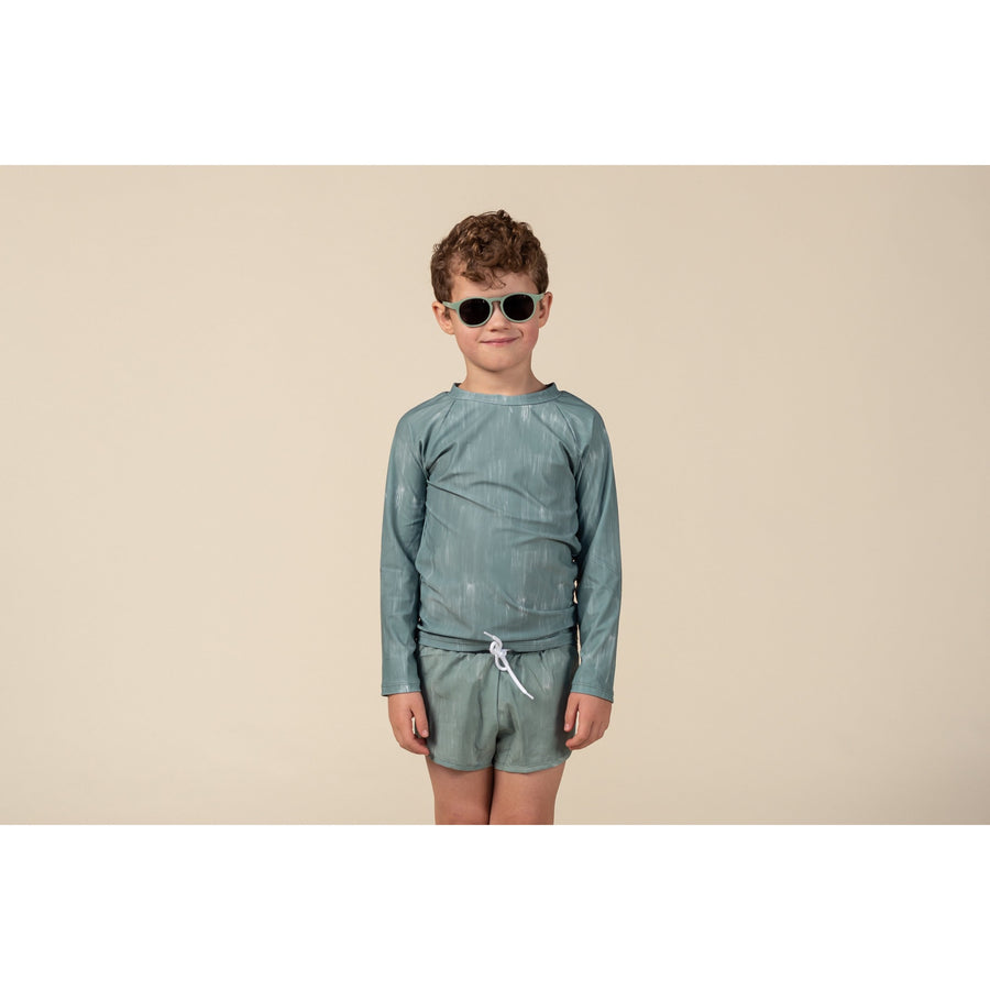 green rashguard swimwear for children 